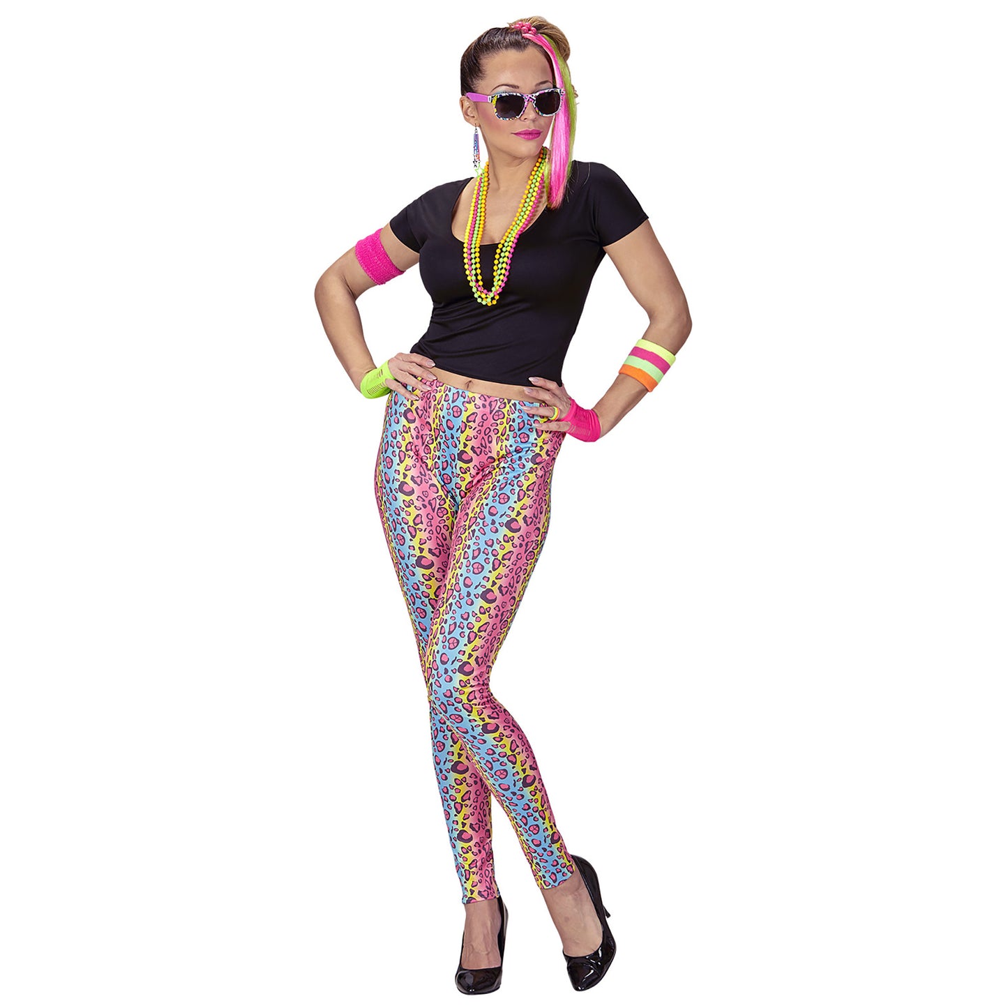 "80's GIRL" (T-shirt, Leggings, Kette) – Detailansicht
