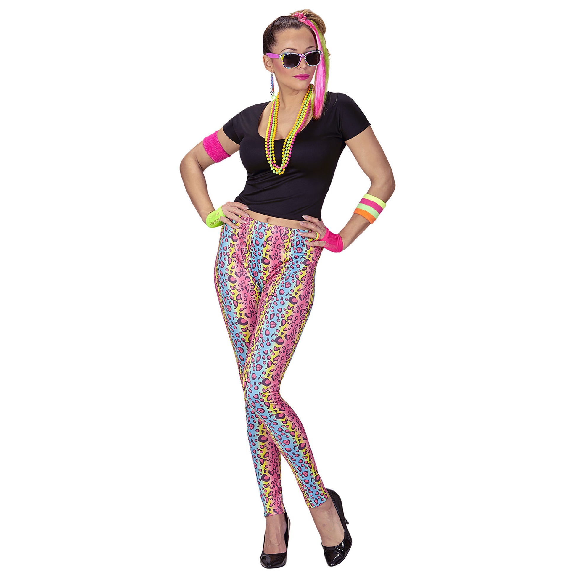 "80's GIRL" (T-shirt, Leggings, Kette) – Detailansicht