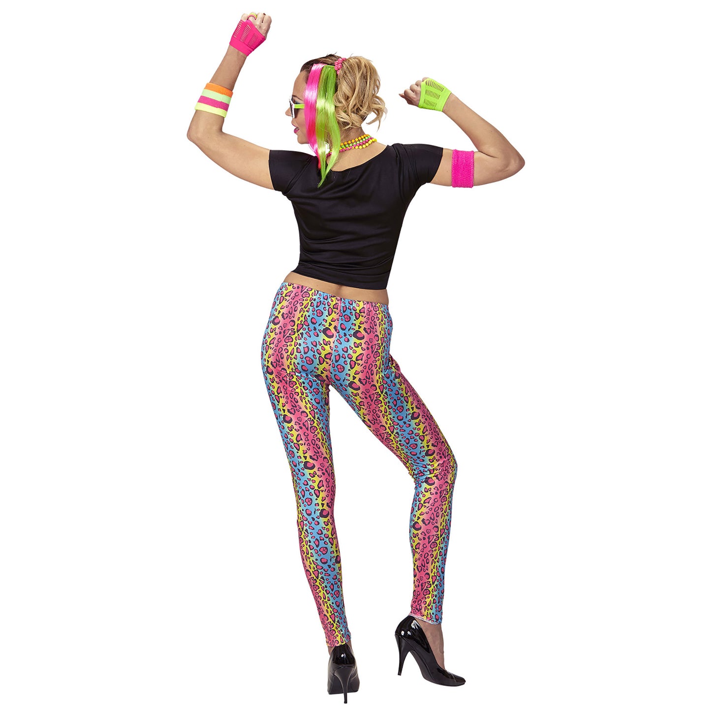 "80's GIRL" (T-shirt, Leggings, Kette) – Ansicht 4