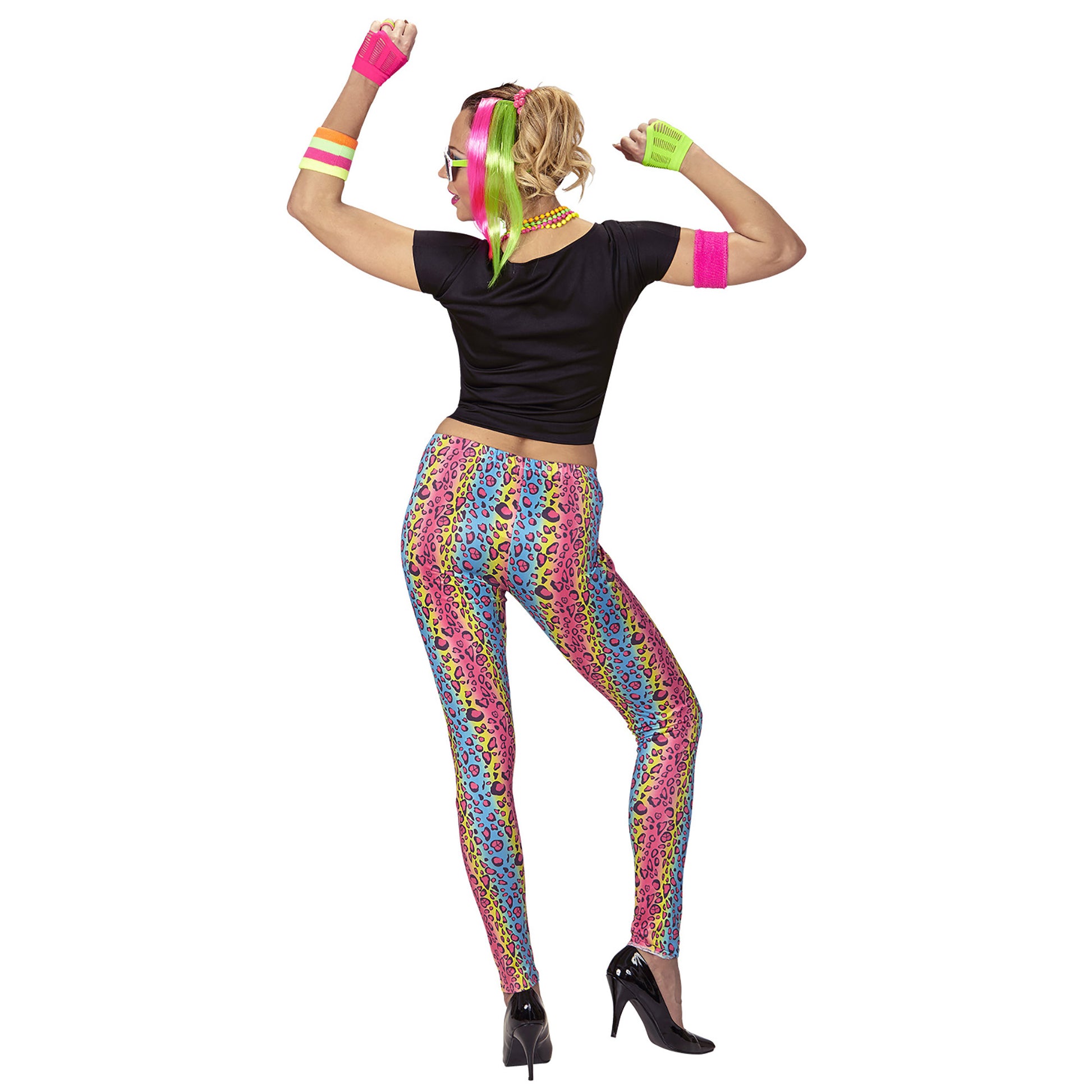 "80's GIRL" (T-shirt, Leggings, Kette) – Ansicht 4