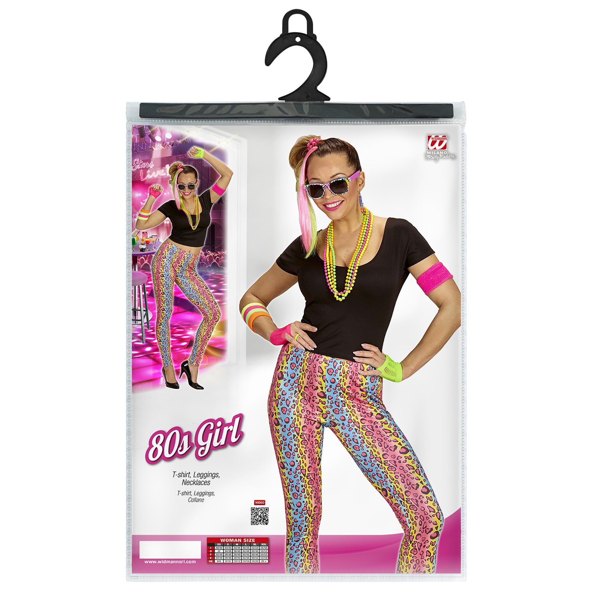 "80's GIRL" (T-shirt, Leggings, Kette) – Ansicht 5