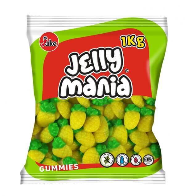 Jake Jelly Mania Pineapple Ananas 1 Kg Fruchtgummi – Produktansicht