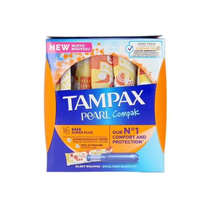 TAMPAX TAMPAX Pearl Compak Super Plus Tampons mit Puffer 18 Stück Kosmetik