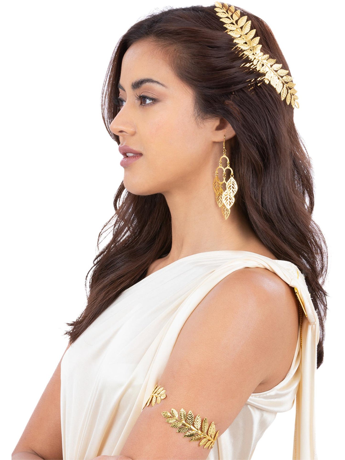 Smiffys Grecian Gold Leaf Jewellery Kit goldfarbenes Schmuckset für Damen
