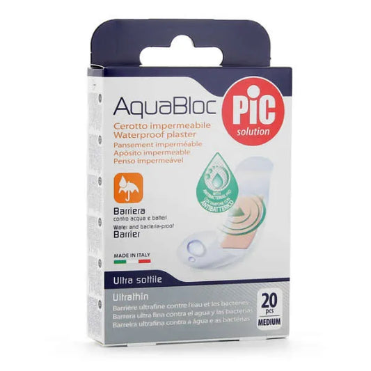 PIC SOLUTION PIC SOLUTION Aquabloc bakterizider Klebeverband 19 x 72 mm 20 Stück Kosmetik
