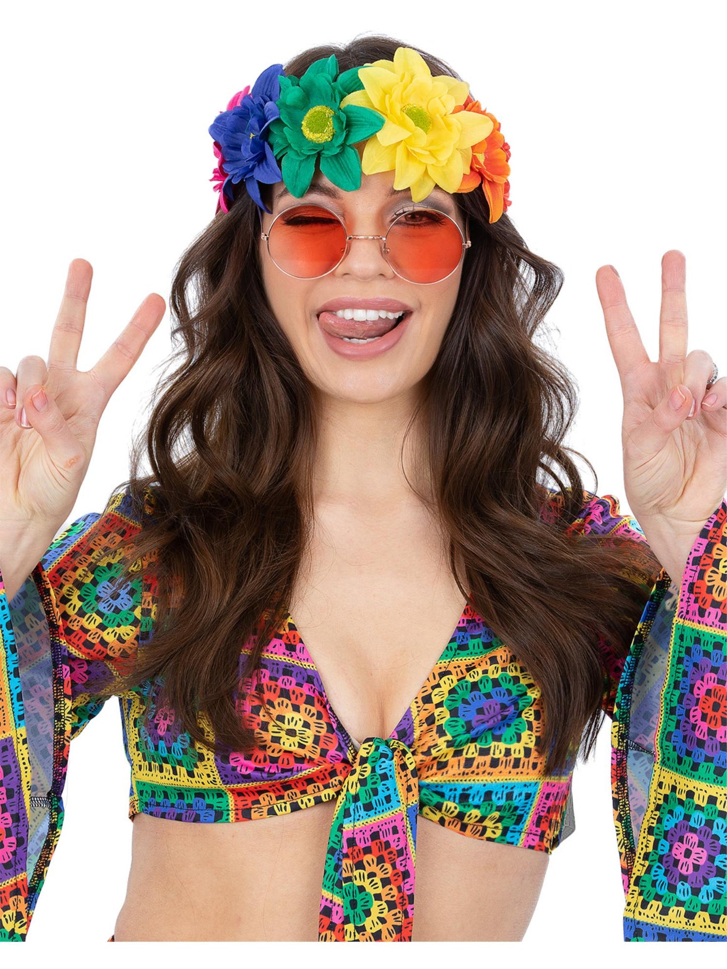 Smiffys 1960S Rainbow Hippie Flower Crown HA für Unisex