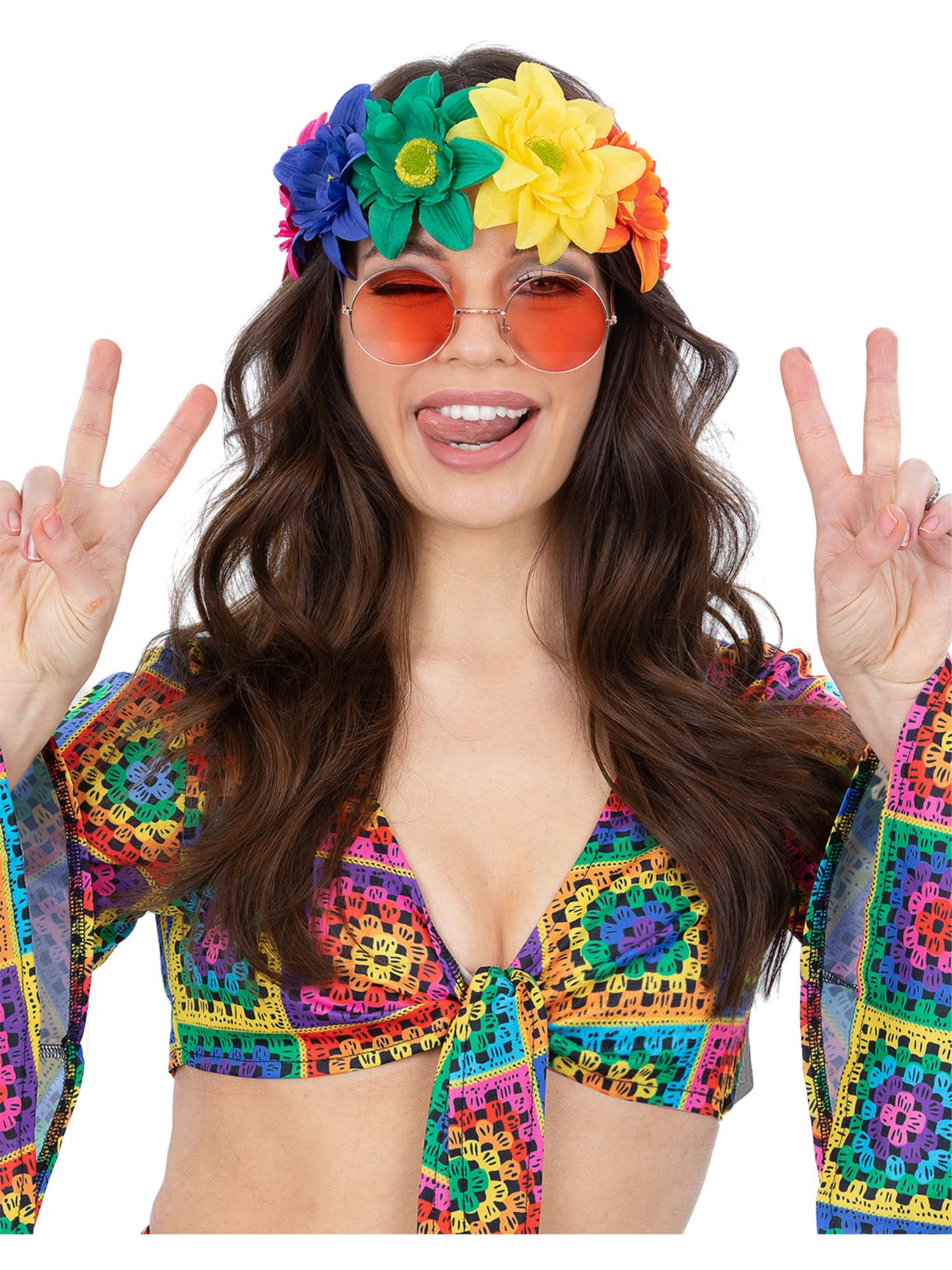 Smiffys 1960S Rainbow Hippie Flower Crown HA für Unisex