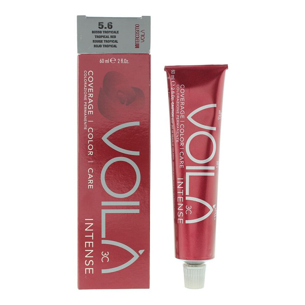 Intercosmo, Voila 3C Intense, Permanente Haarfarbe, 5.6 Tropical Red, 60 ml