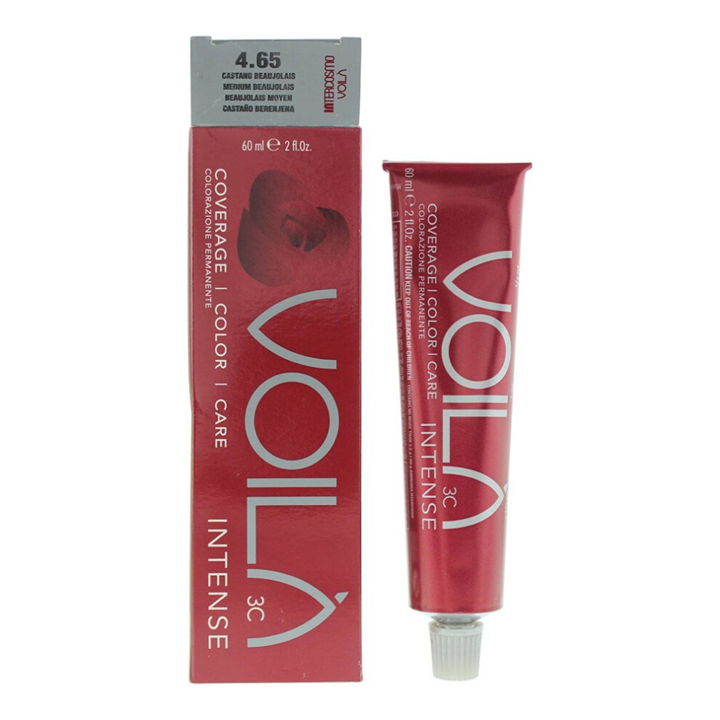 Intercosmo, Voila 3C Intense, Permanente Haarfarbe, 4.65 Medium Beaujolais, 60 ml