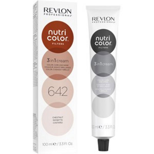 Revlon, Nutri Color Filters, Haarfarben-Creme-Maske, Farbverbesserung, 624 Chestnut, 100 ml