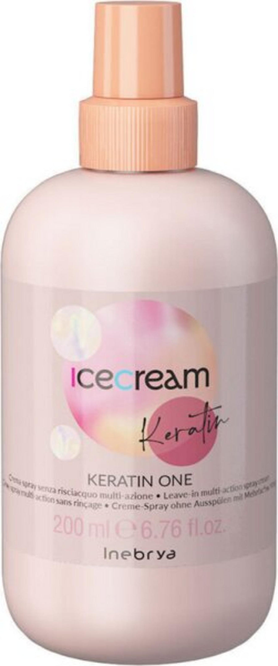 Inebrya Inebrya, Ice Cream Keratin, Leave-In Balsam-Spray für die Haare, Umstrukturierung, 200 ml Regular