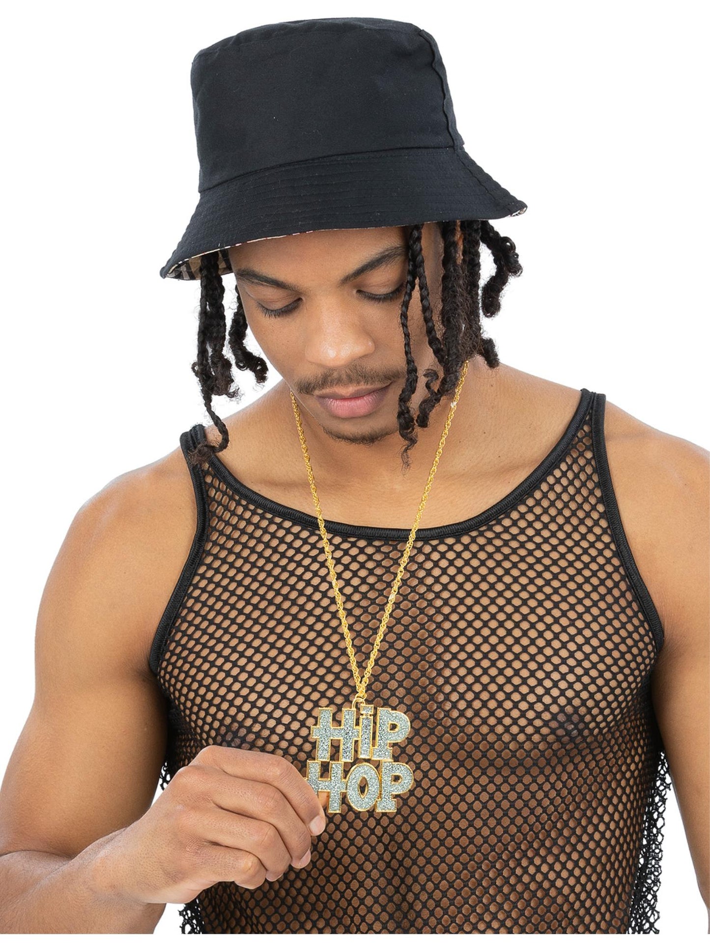 Smiffys 1990s Hip-Hop-Bling-Kette goldfarben für Erwachsene