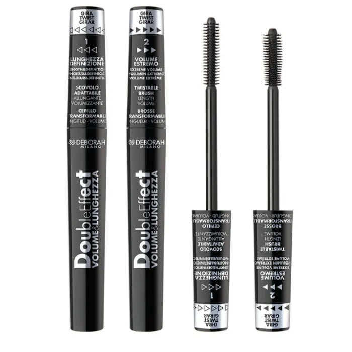 DEBORAH MILANO DEBORAH MILANO Double Effect Mascara Schwarz Wimperntusche zweifach Effekt