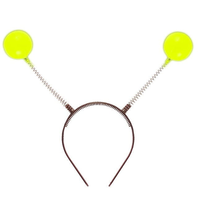 Glow-in-the-Dark Haarreif mit leuchtenden Antennen für Fasnacht und Halloween
