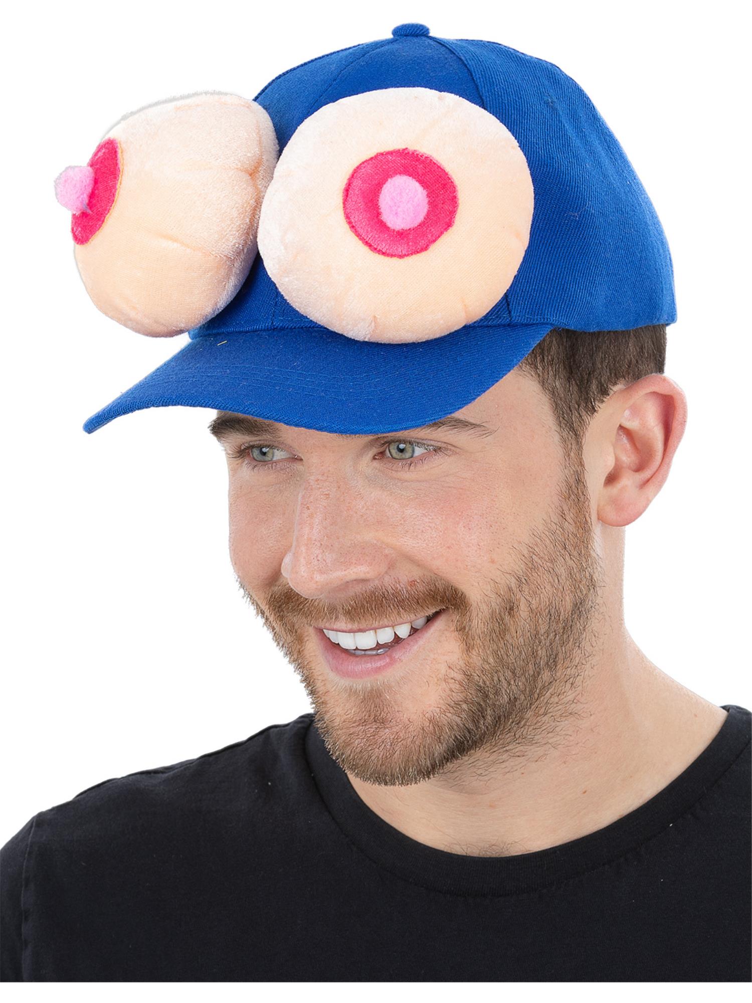 Smiffys STAG Boob Peaked Cap in Pink für Erwachsene