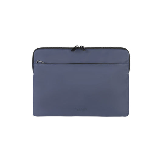 Blaue wasserdichte Tucano Laptoptasche für 14" Notebooks mit praktischer Vordertasche.