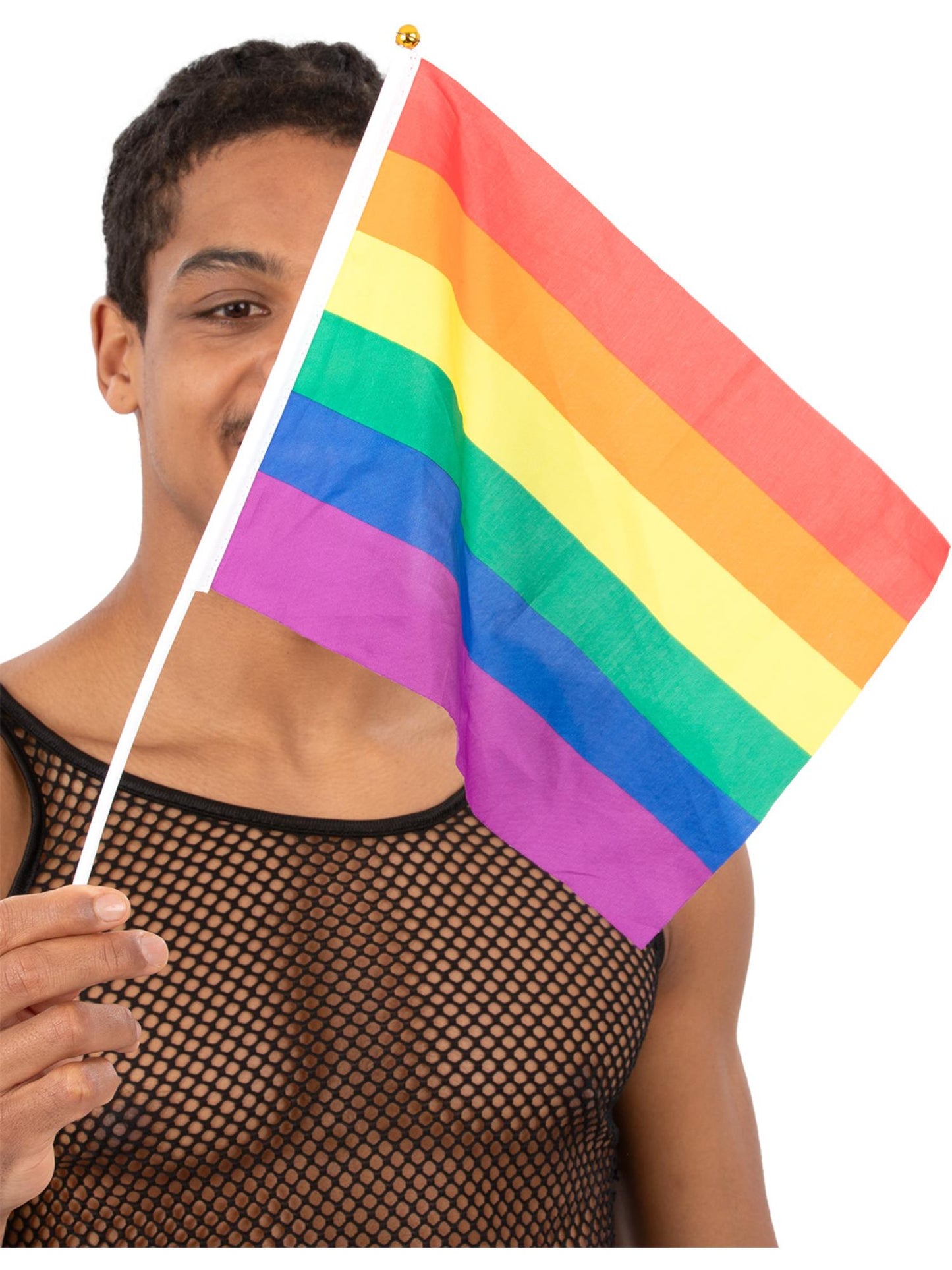 Smiffys Hand Held Rainbow Flags, 45x30cm, 12Pk AC für Unisex