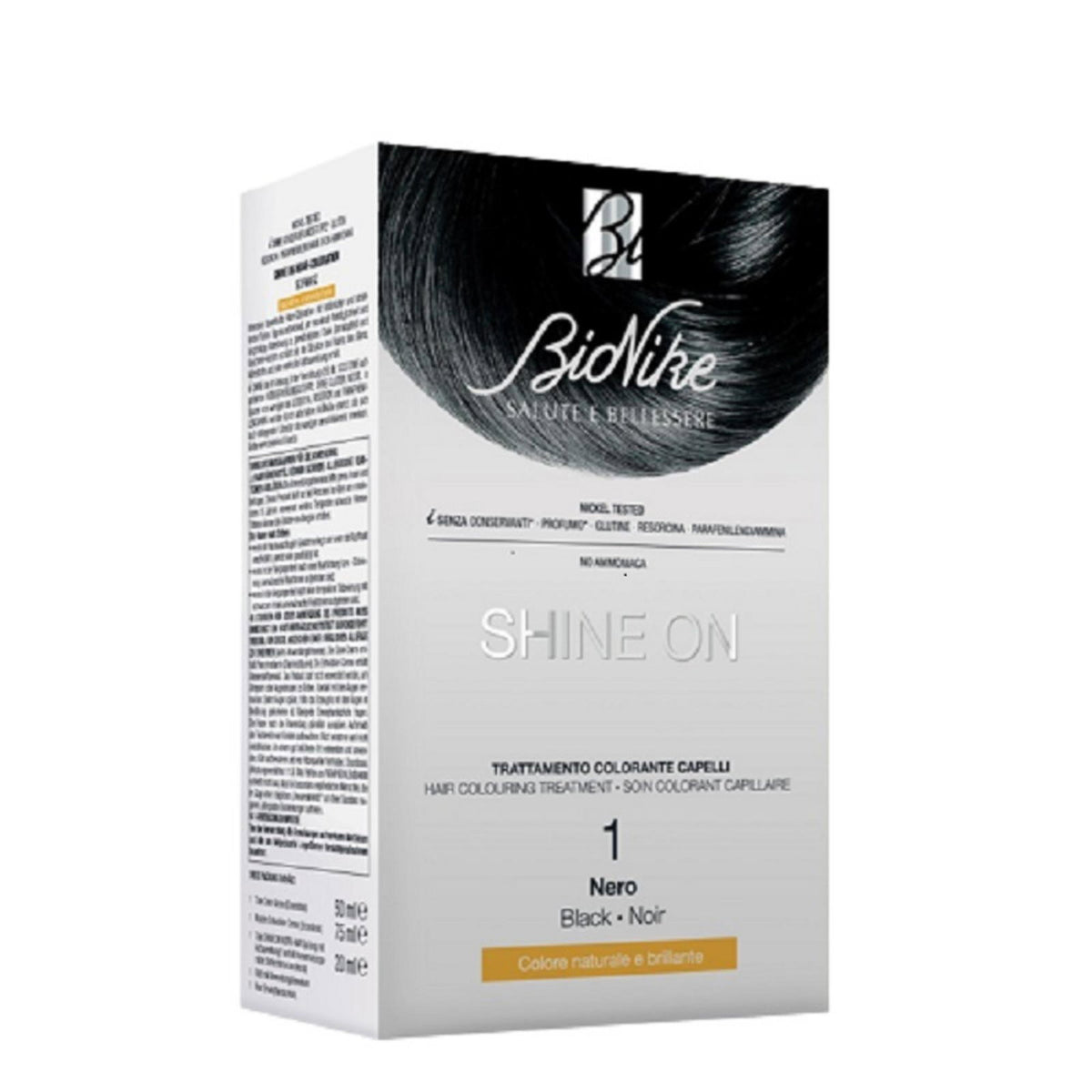 BioNike, Shine On, Permanente Haarfarbe, 1 Black, 1 stk