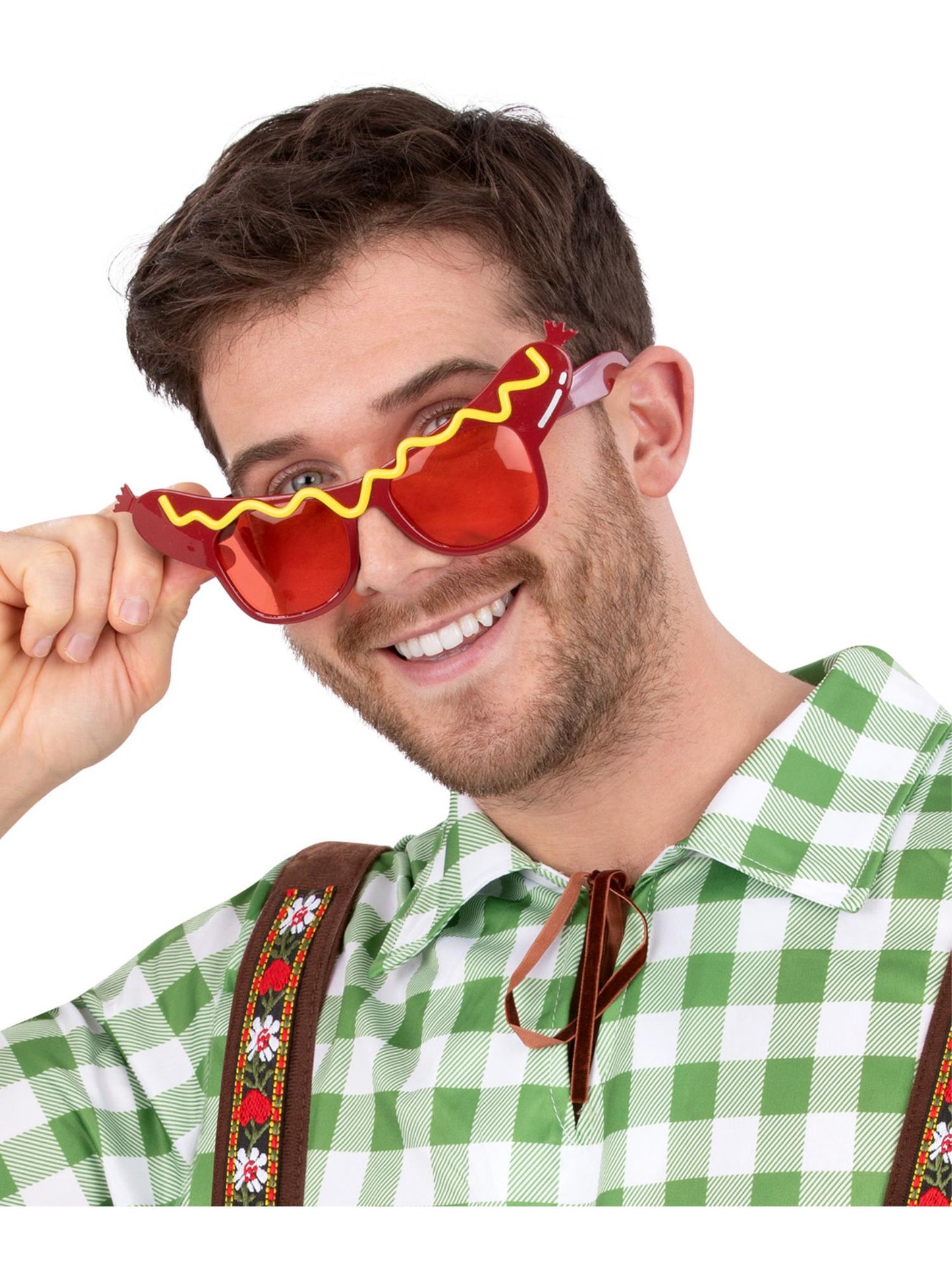 Smiffys FOOD Sausage Specs braune Kostümbrille für Erwachsene