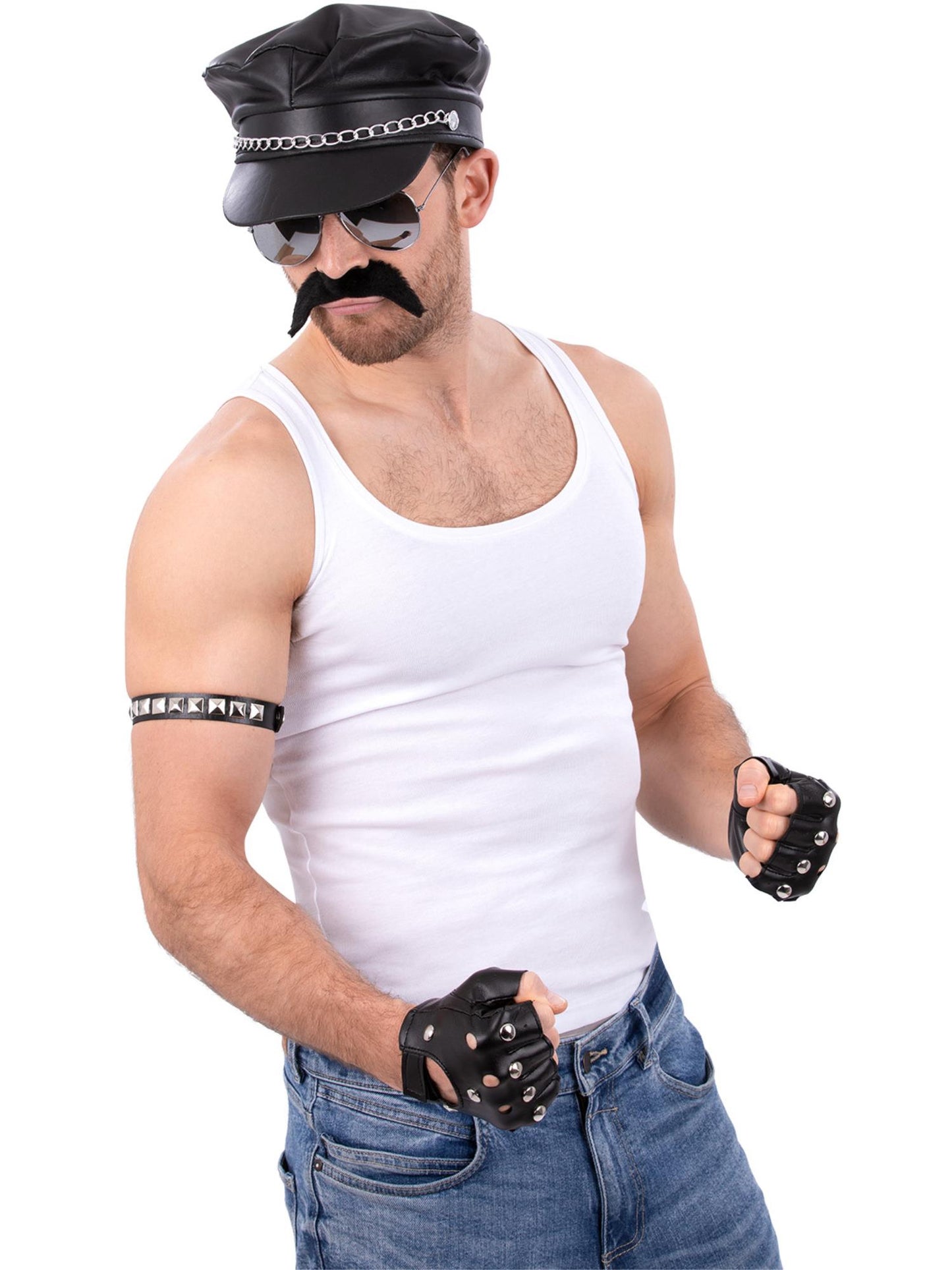 Smiffys 80s Rock Icon Kit, with Hat, Specs AC für Herren