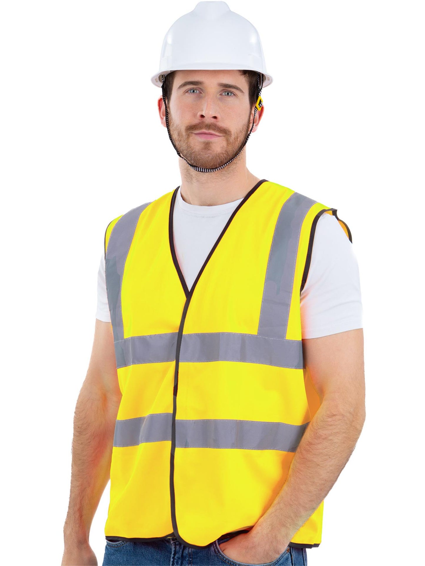 Smiffys gelbe High-Vis Vest Warnweste für Erwachsene