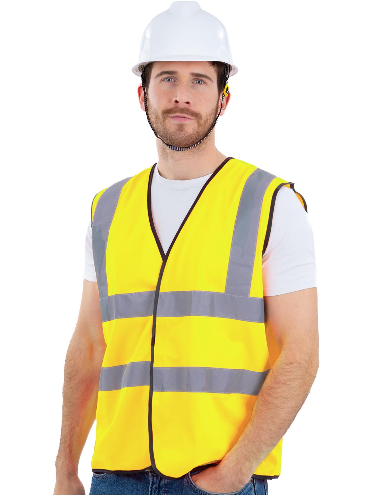 Smiffys gelbe High-Vis Vest Warnweste für Erwachsene