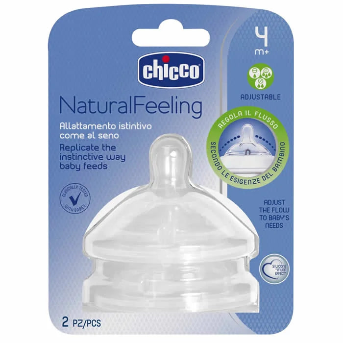 CHICCO CHICCO NaturalFeeling Sauger 4M+ mittlerer Durchfluss verstellbar 2 Stück Kosmetik