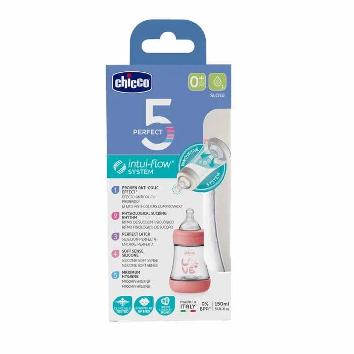 CHICCO CHICCO Perfect Babyflasche 0M+ aus Silikon Rosa 150 ml Kosmetik