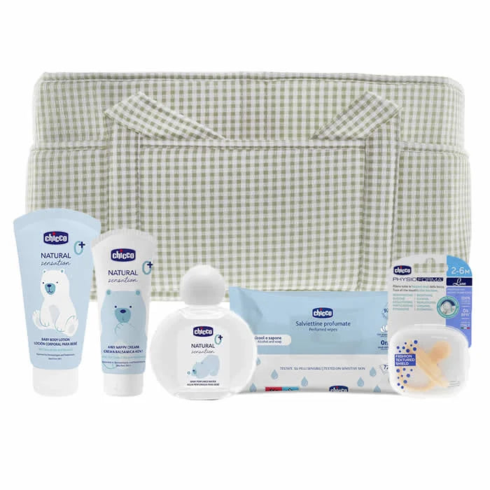 CHICCO CHICCO Green MimosBox Organizer Set 6-teilig Korb Aufbewahrung Kosmetik