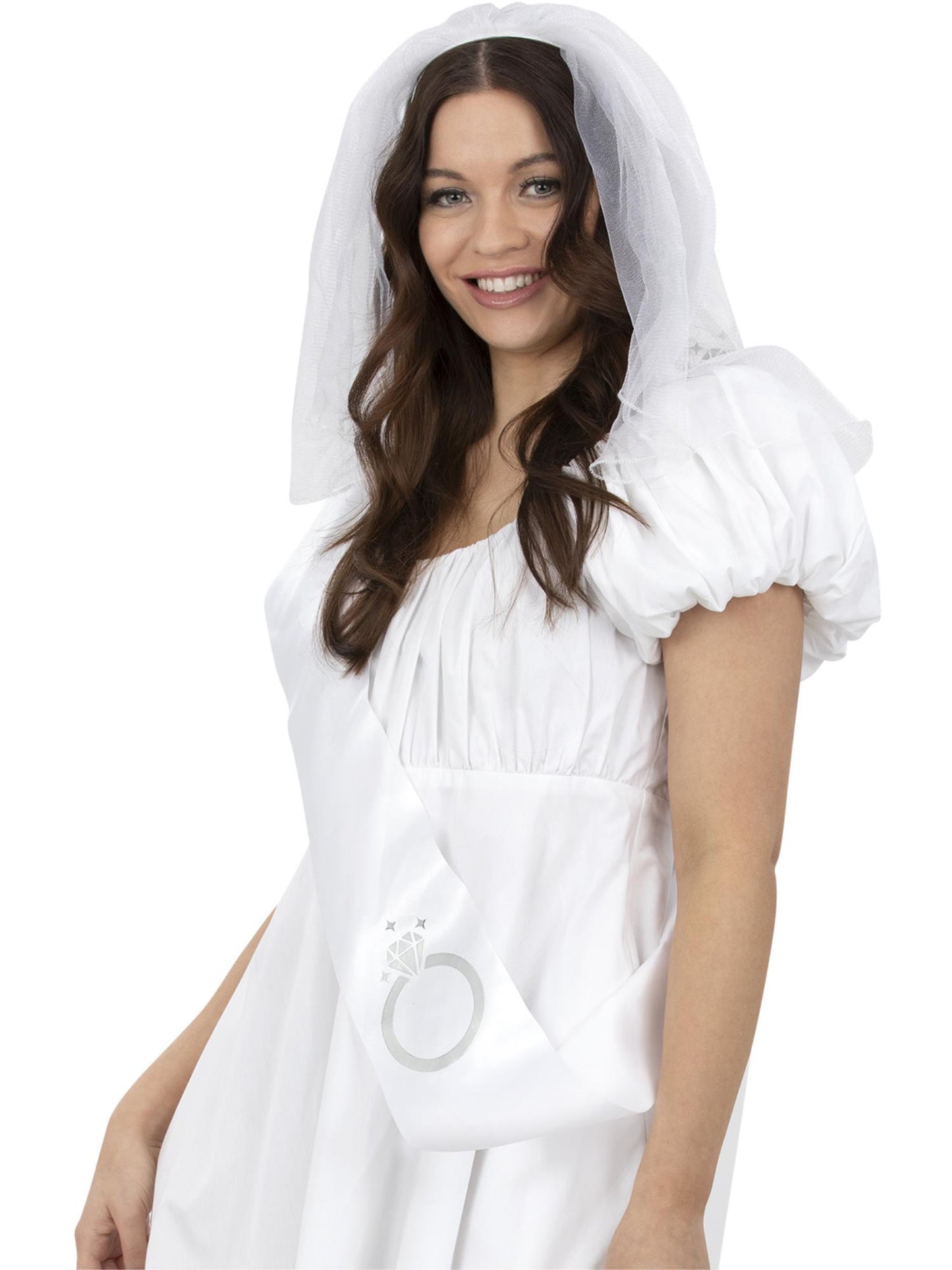 Smiffys Universal Bride Veil & Sash Kit AC für Unisex