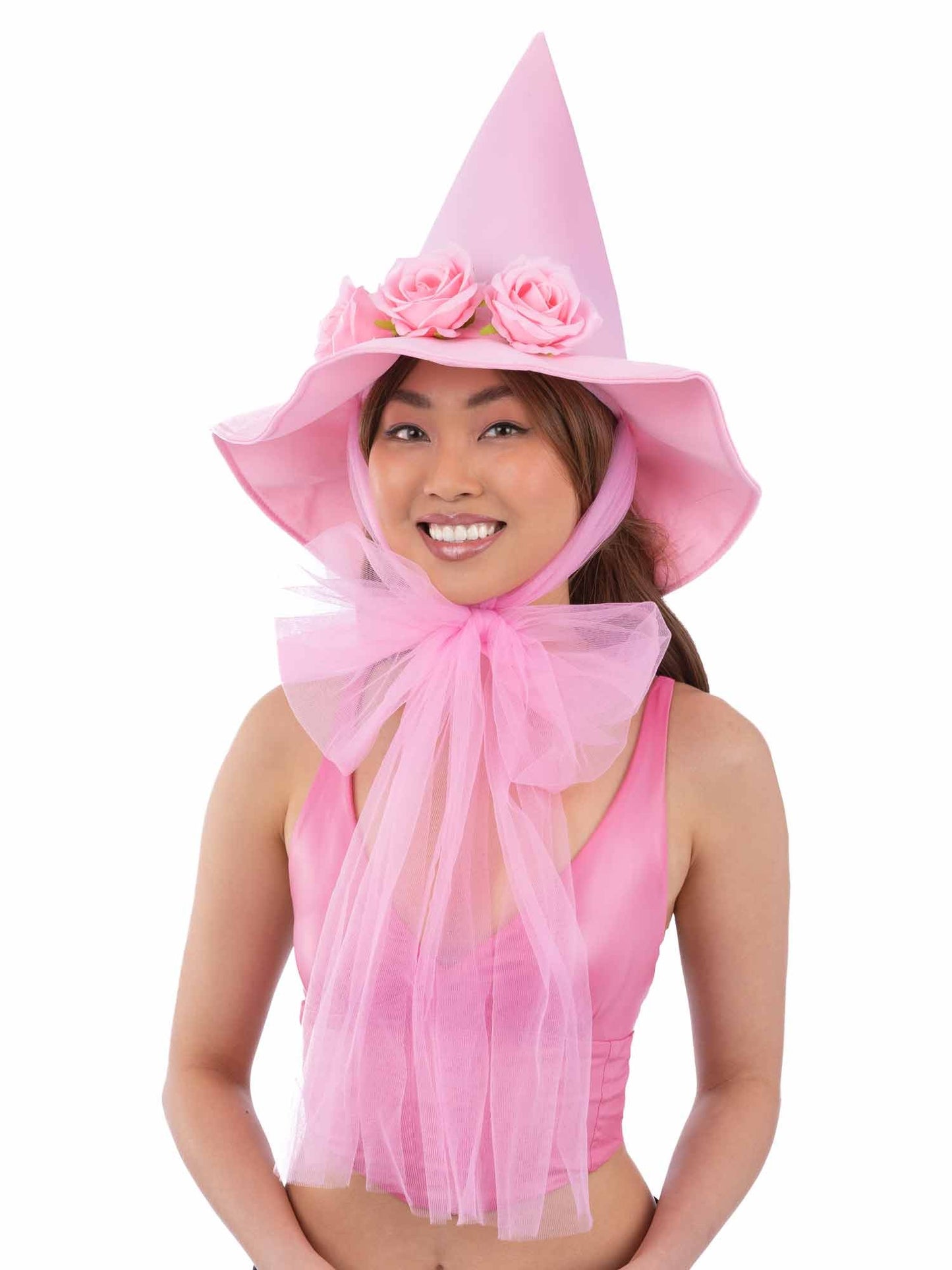 Smiffys Pink Floral Good Witch Hat für Damen