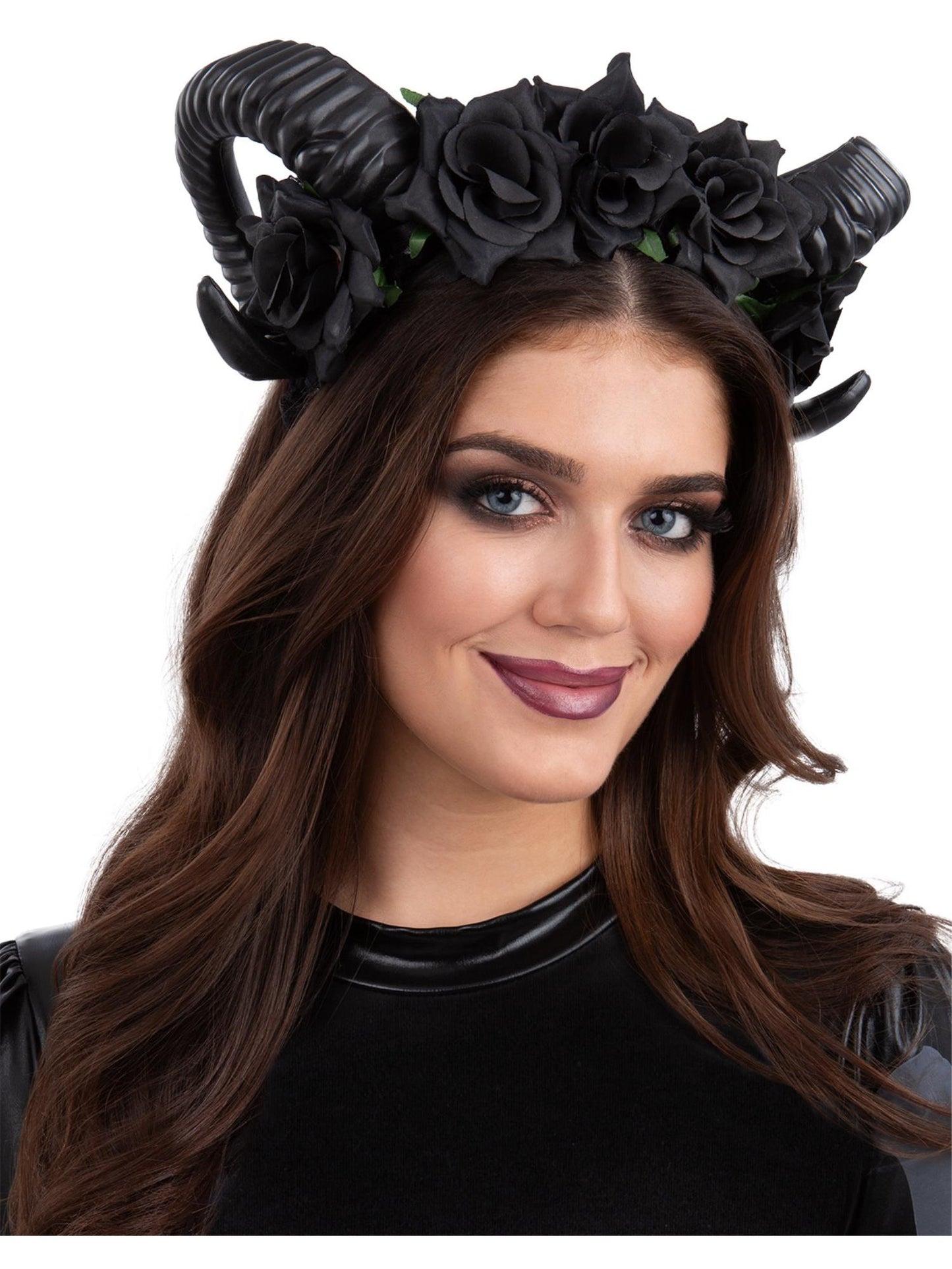 Smiffys Black Demon Floral Headband HA für Unisex