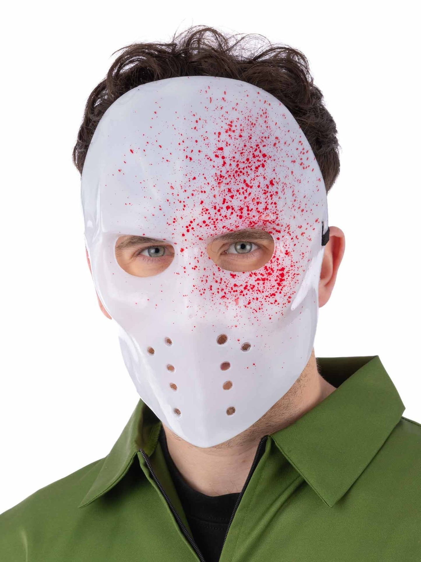 Smiffys White Blood Splatter Hockey Mask für Unisex