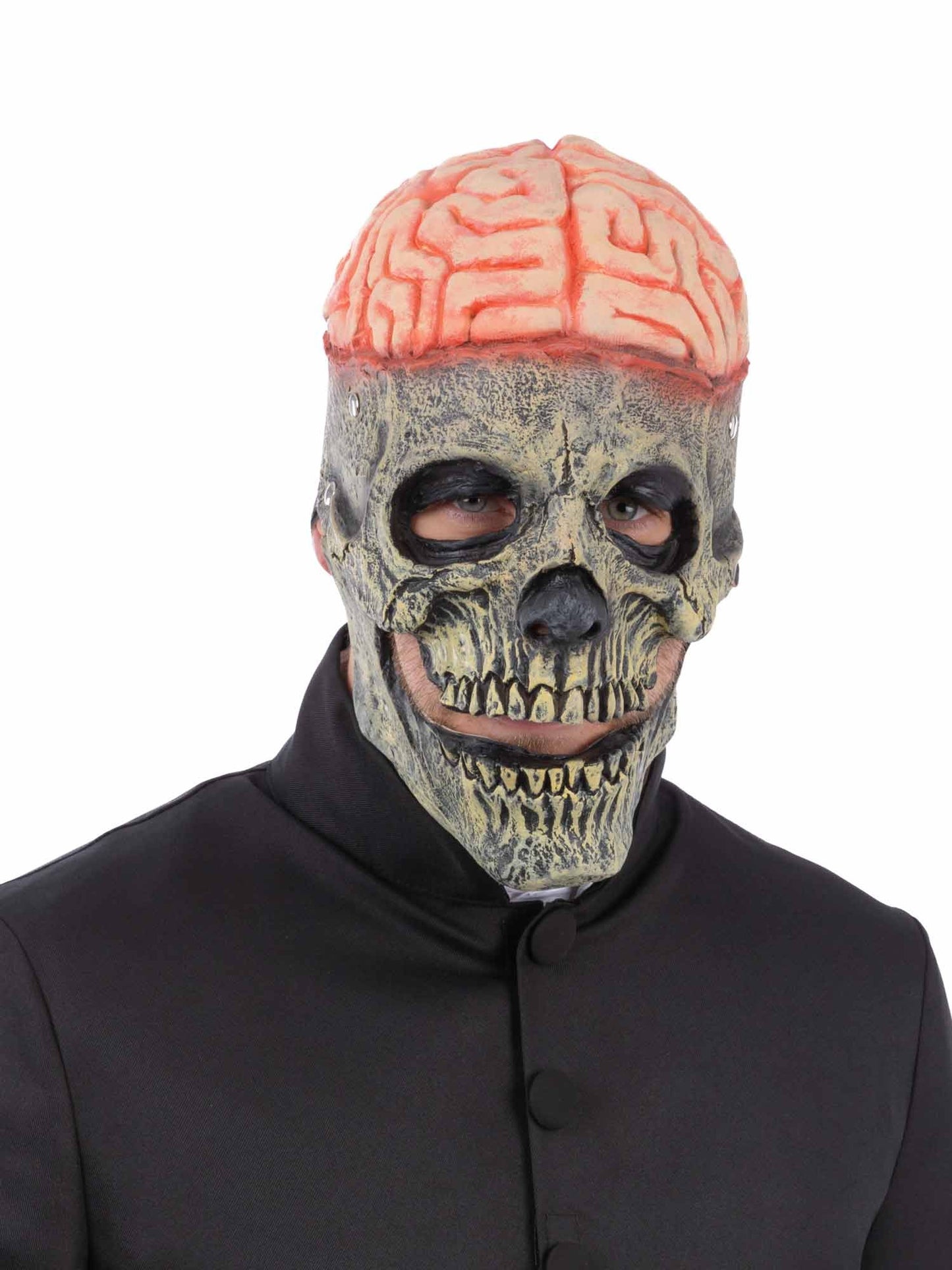 Smiffys Exposed Brain Skull Latex Mask, with Moving Mouth für Unisex
