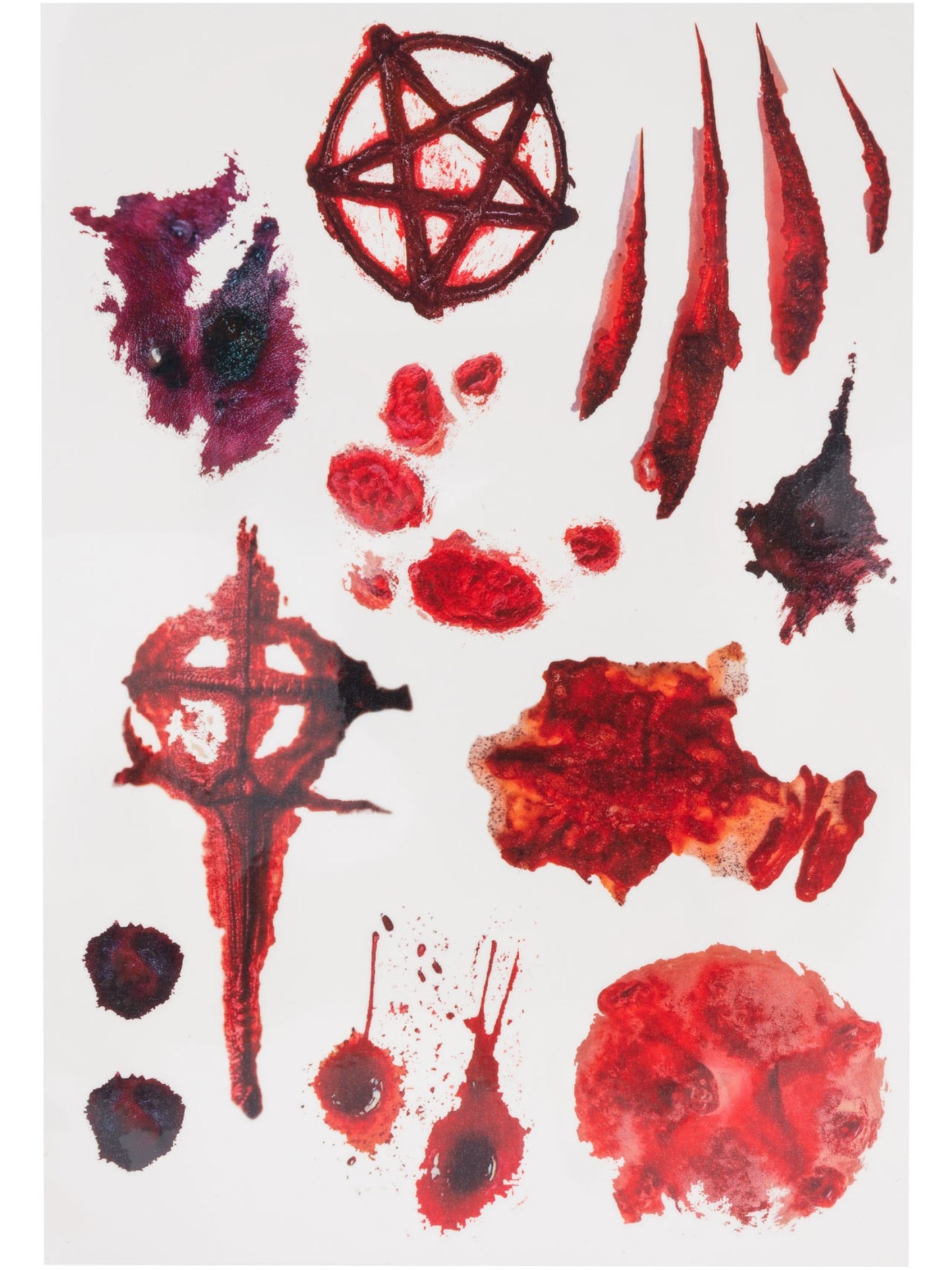 Smiffys Occult Wound Tattoo Transfers Make-up FX rot – Seitenansicht