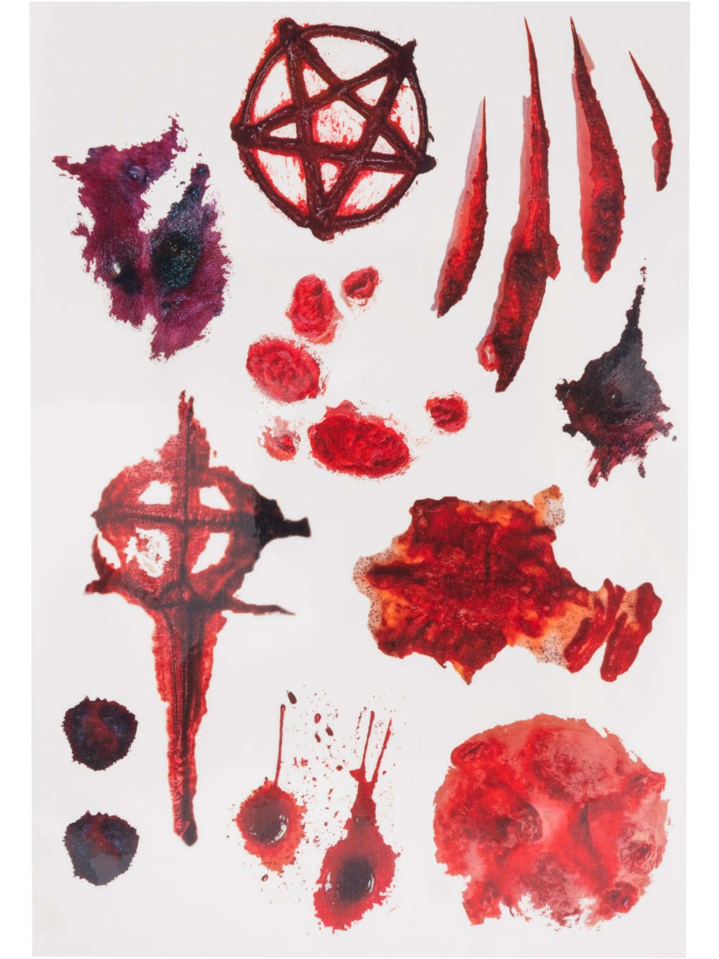 Smiffys Occult Wound Tattoo Transfers Make-up FX rot – Detailansicht