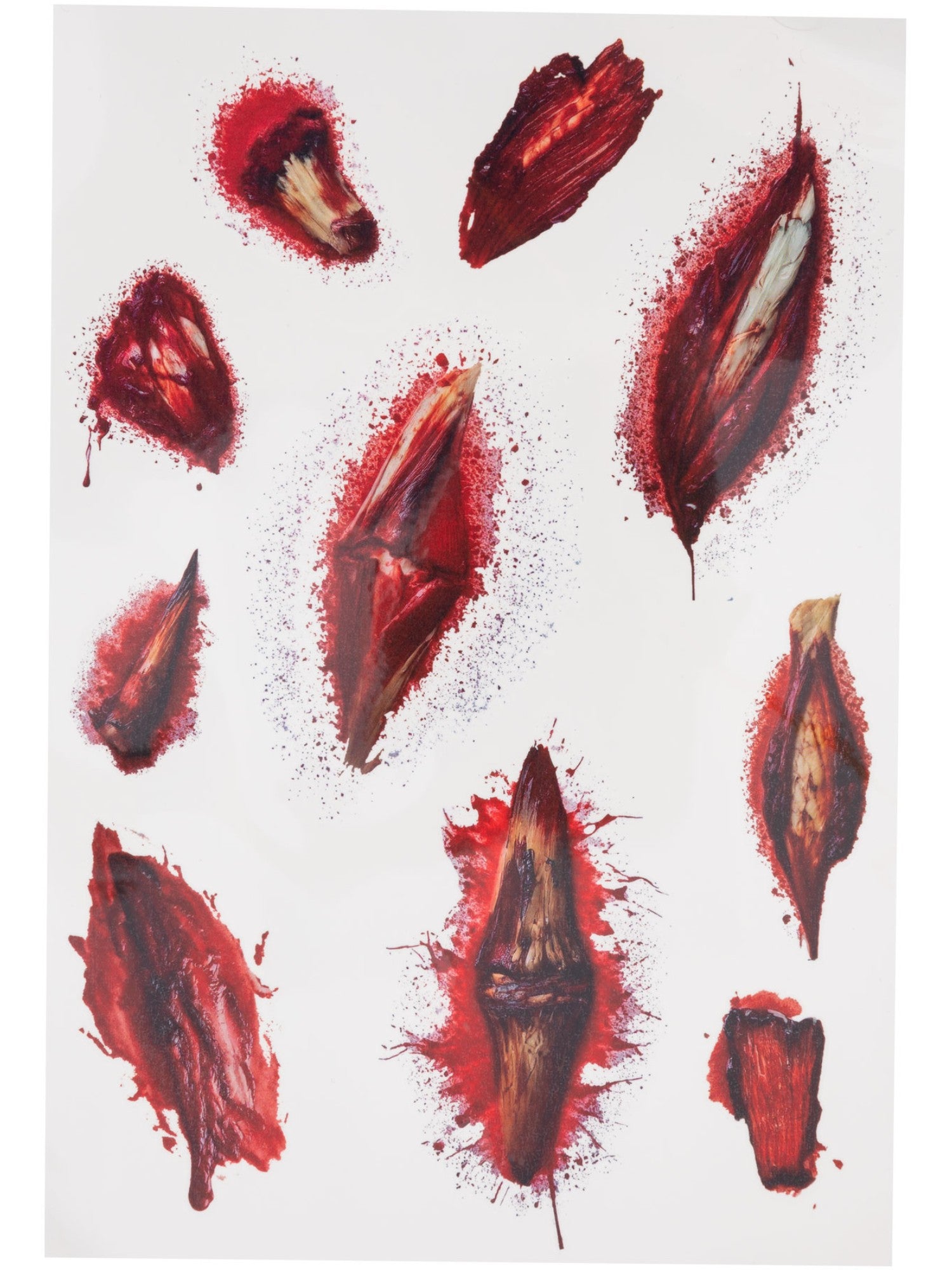 Smiffys Make-Up FX Horror Wound Tattoo Transfers mit 10 Motiven – Seitenansicht