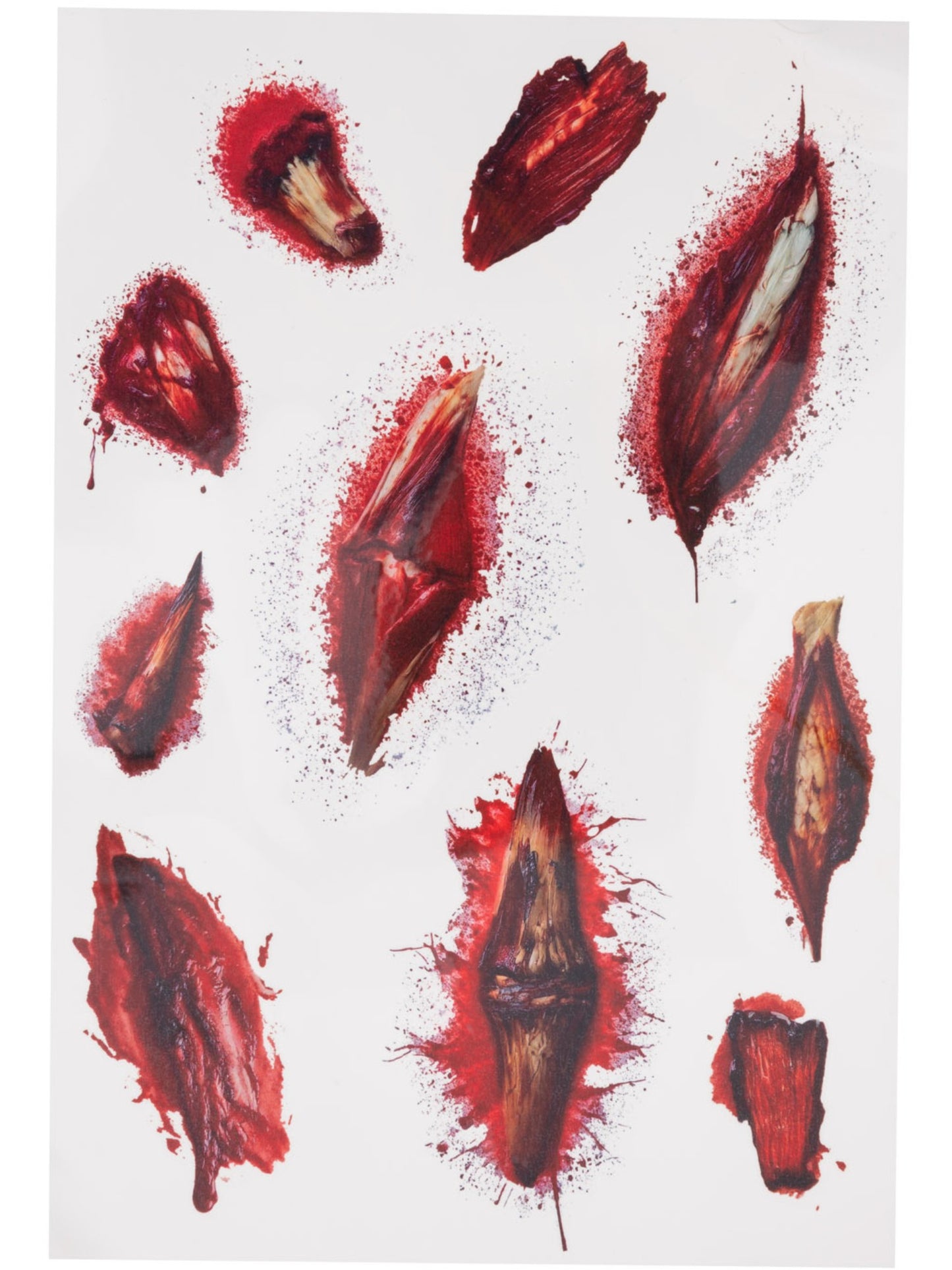 Smiffys Make-Up FX Horror Wound Tattoo Transfers mit 10 Motiven – Detailansicht