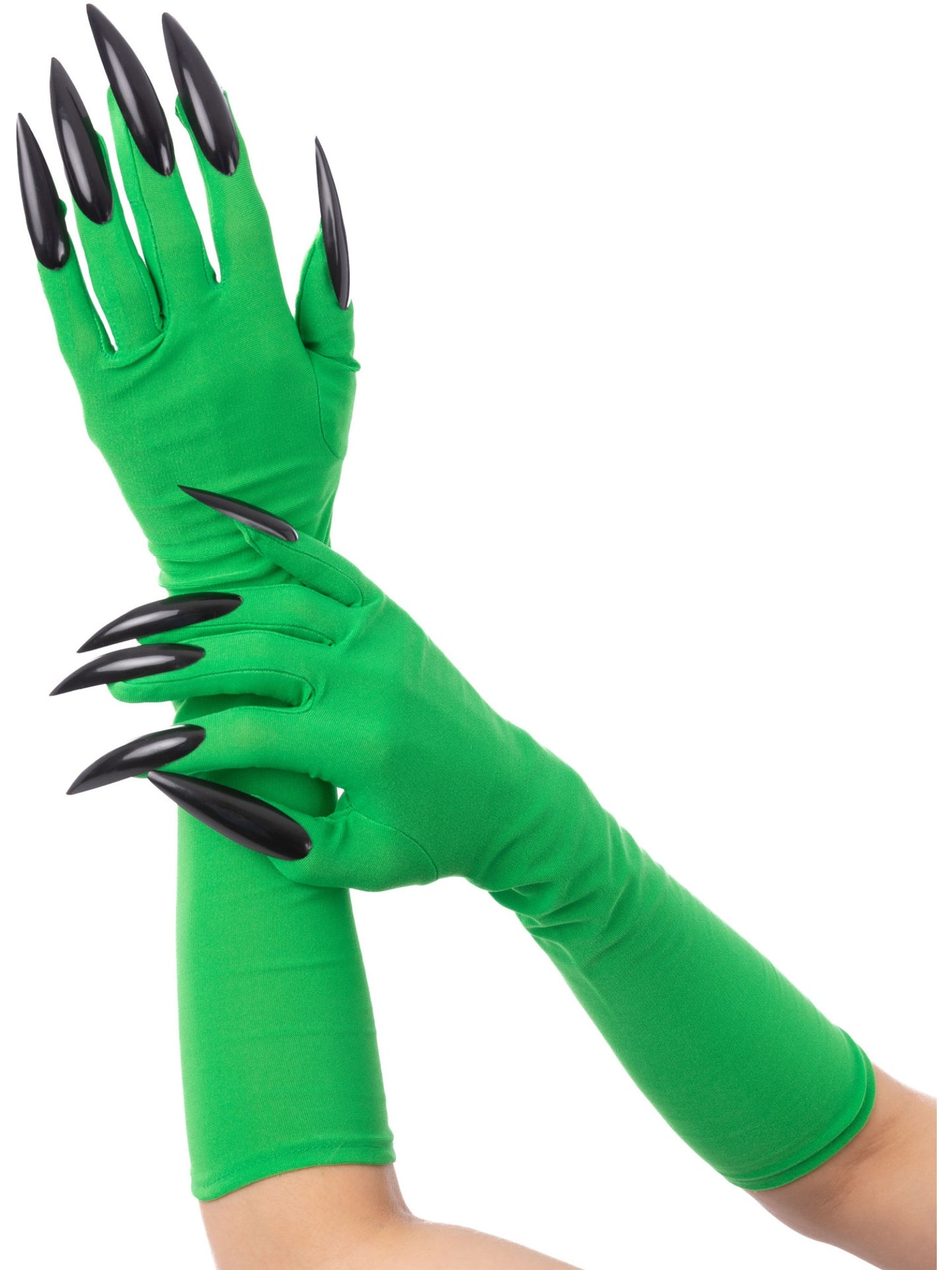 Smiffys Green Wicked Witch Gloves, with Black Nails für Damen
