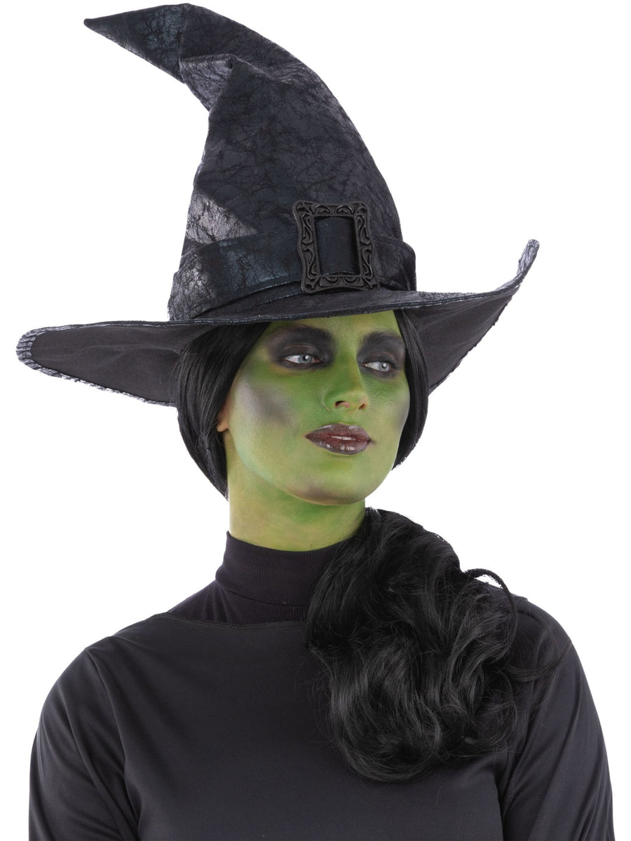 Smiffys Black Wicked Witch Hat schwarzer Hexenhut mit Schnalle für Damen