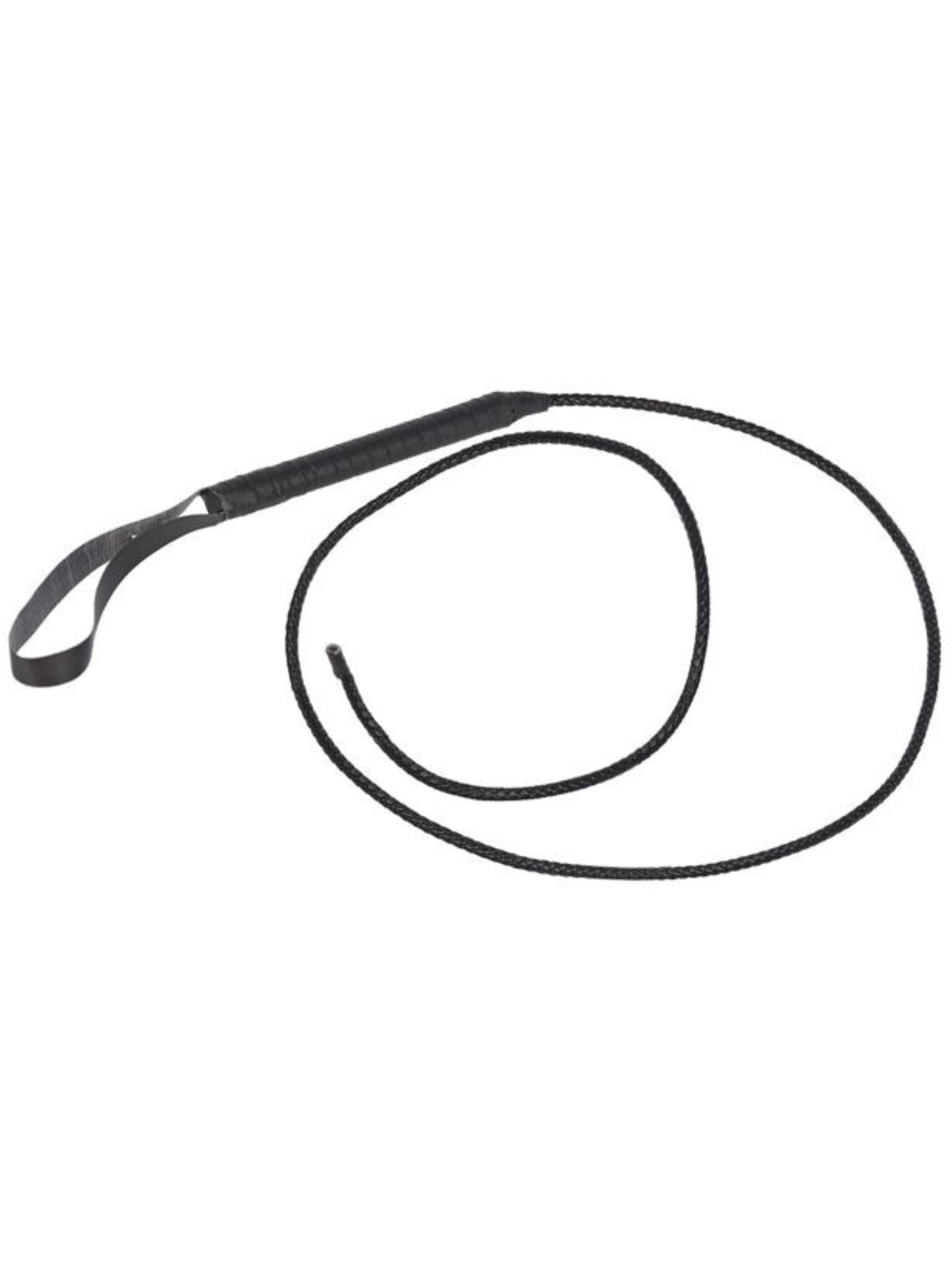 Smiffys Bull Whip aus schwarzem PU, 2 m lang – Produktansicht