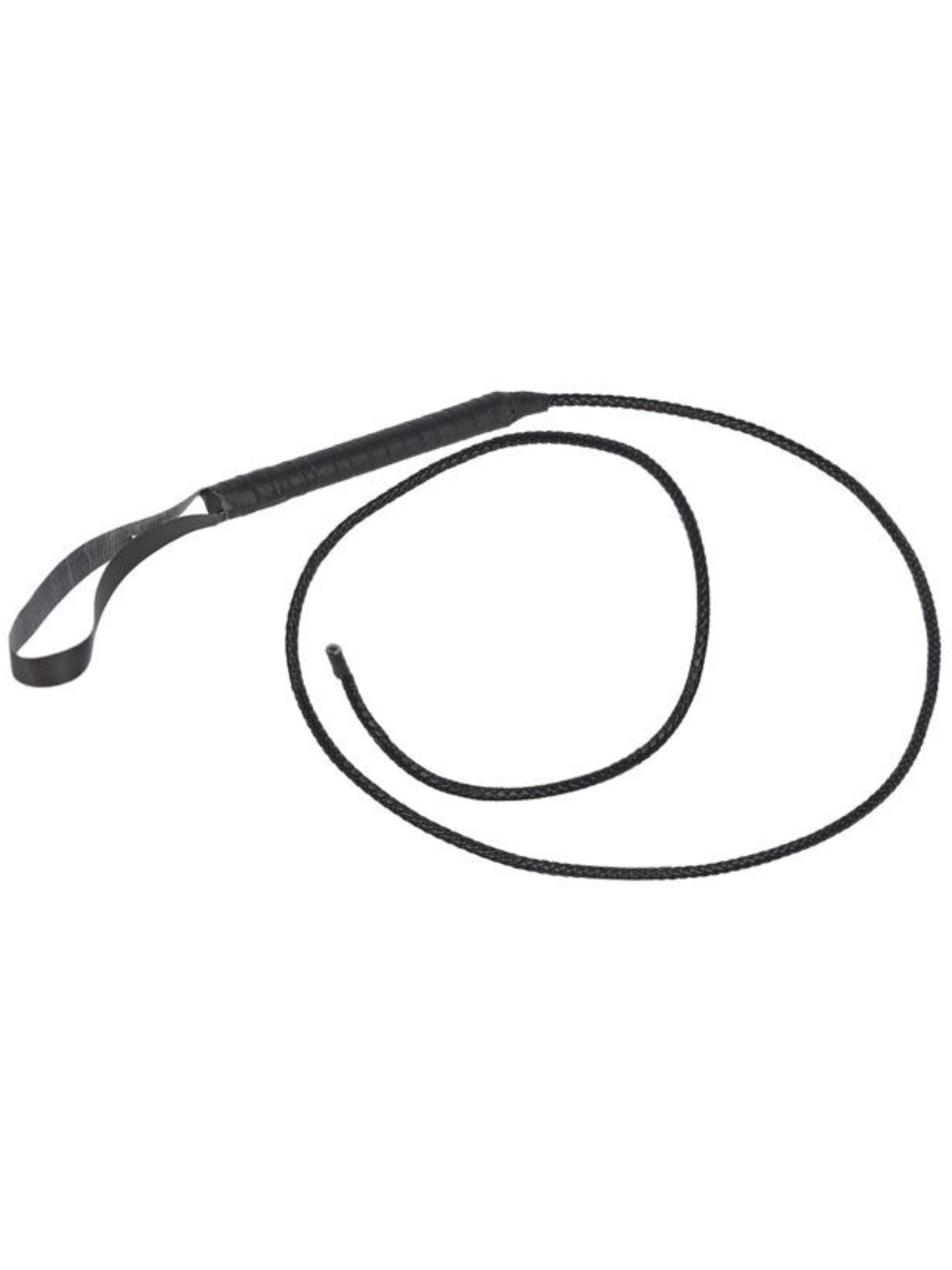 Smiffys Bull Whip aus schwarzem PU, 2 m lang – Produktansicht