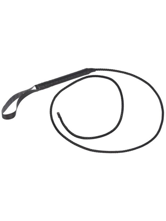 Smiffys Bull Whip aus schwarzem PU, 2 m lang – Produktansicht