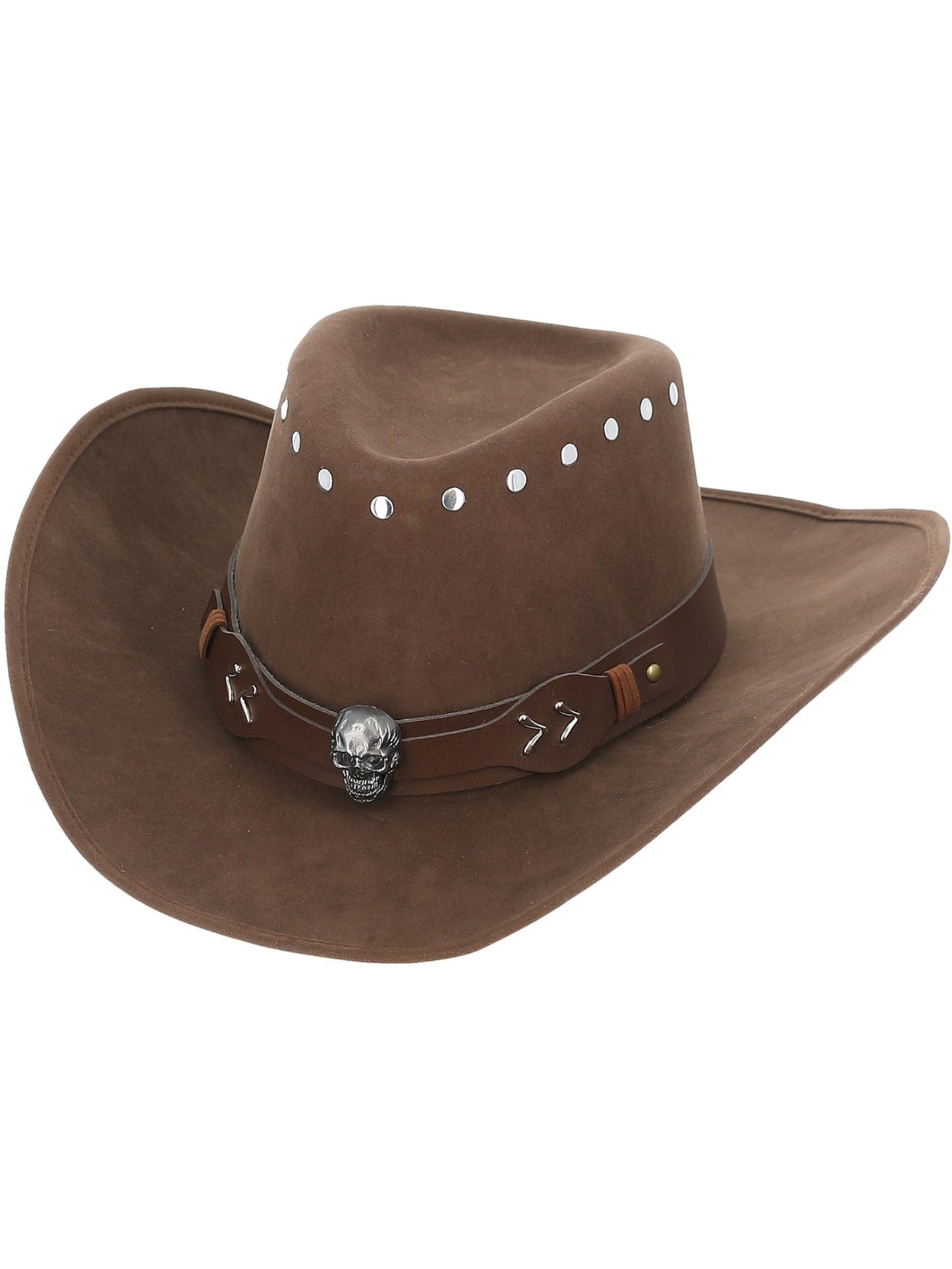 Smiffys Skeleton Outlaw Cowboy Hat braun für Erwachsene – Detailansicht