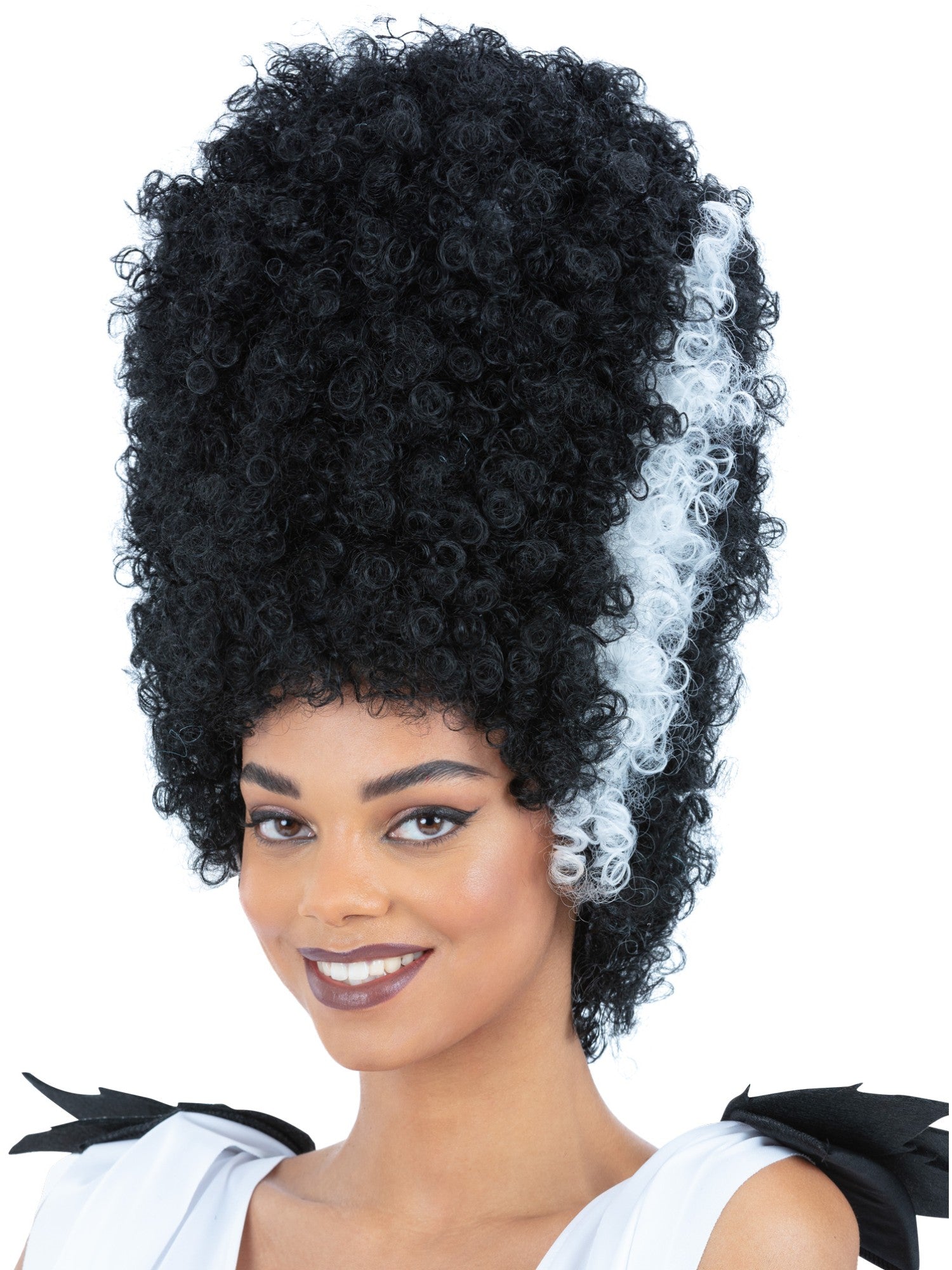 Smiffys Monster Bride Beehive-Perücke für Damen in Schwarz