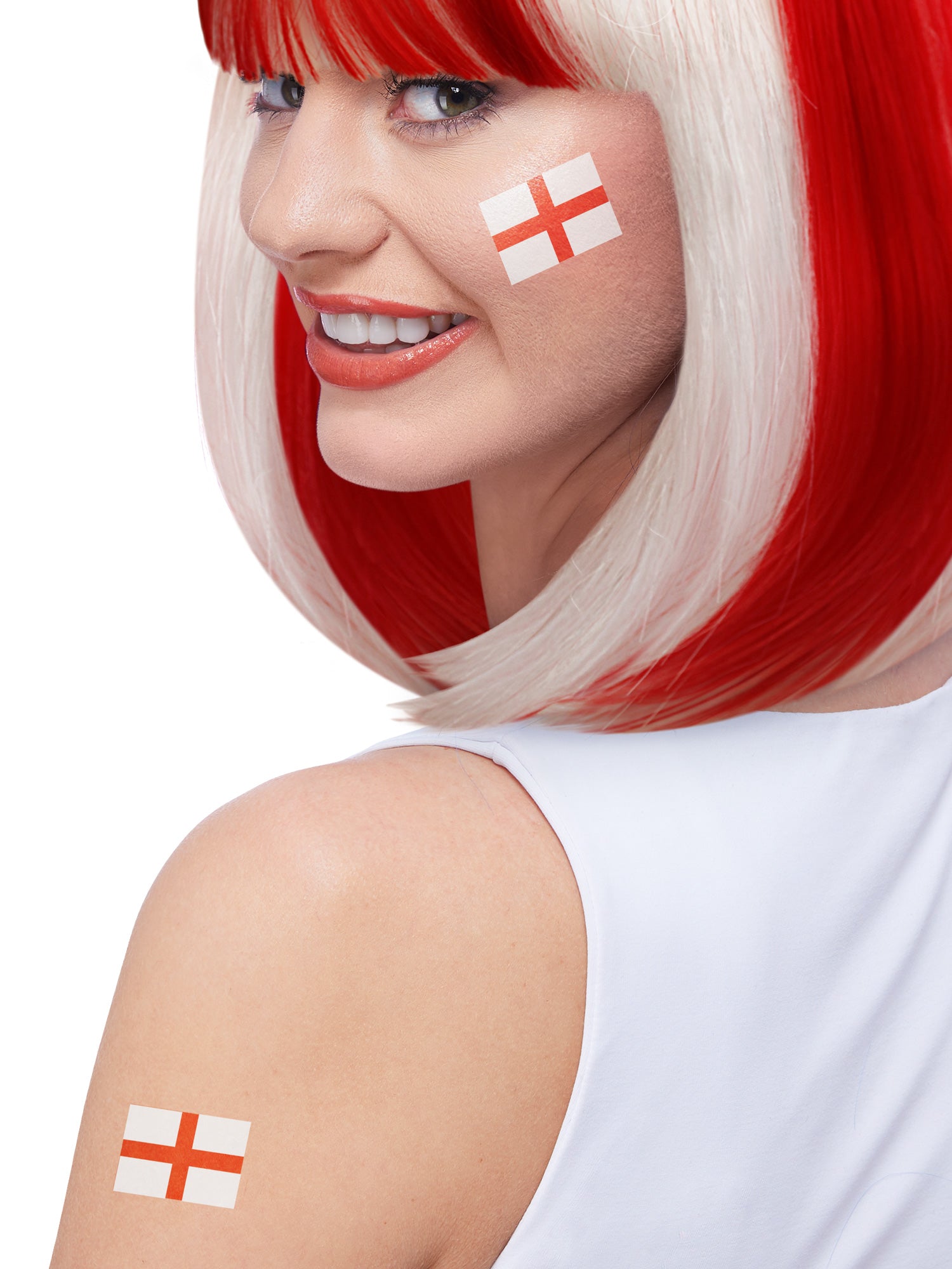 Smiffys England Tattoo Transfers 6er-Pack temporäre Tattoos