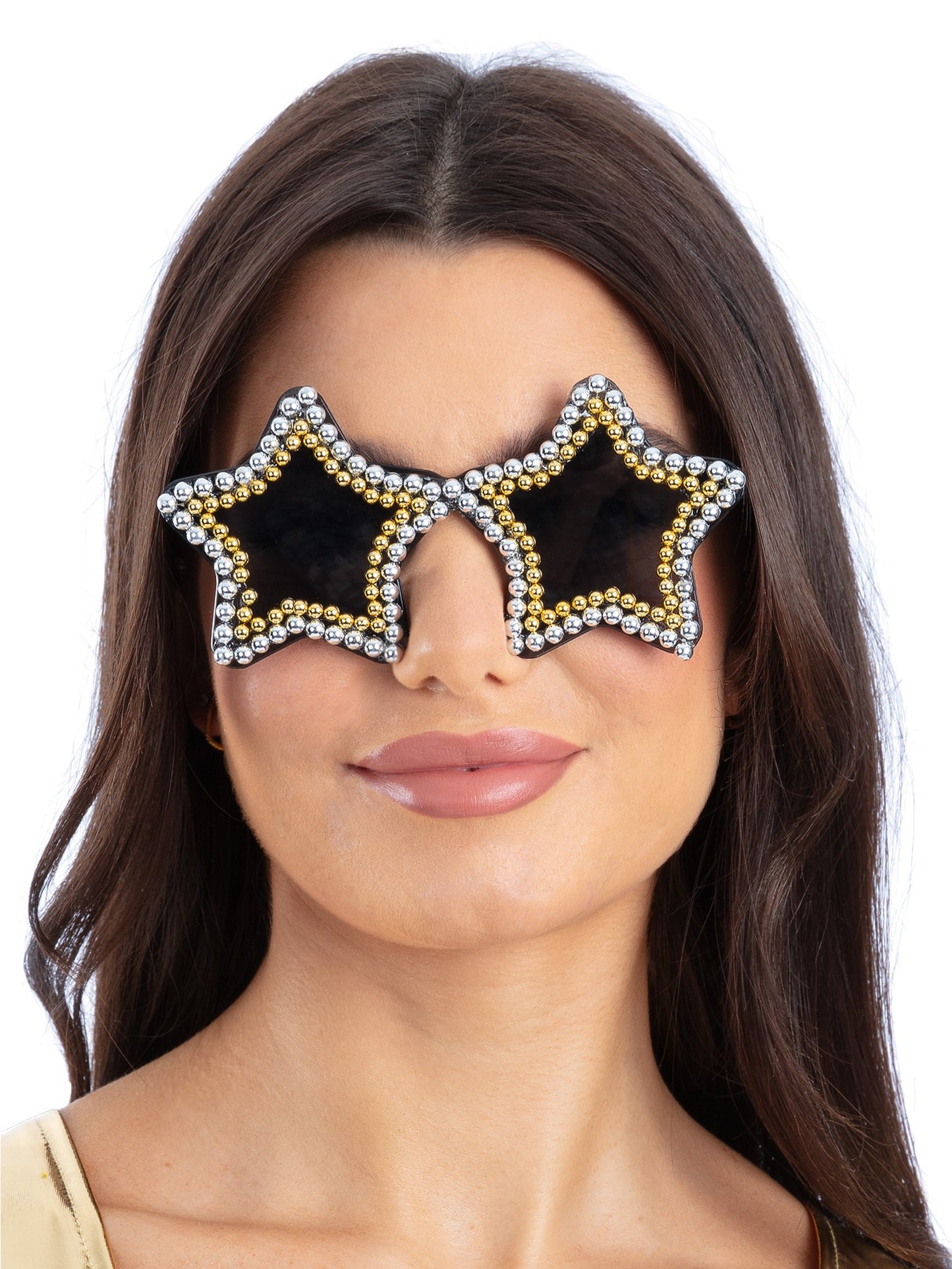 Smiffys Gold & Silver Embellished Star Specs AC für Unisex