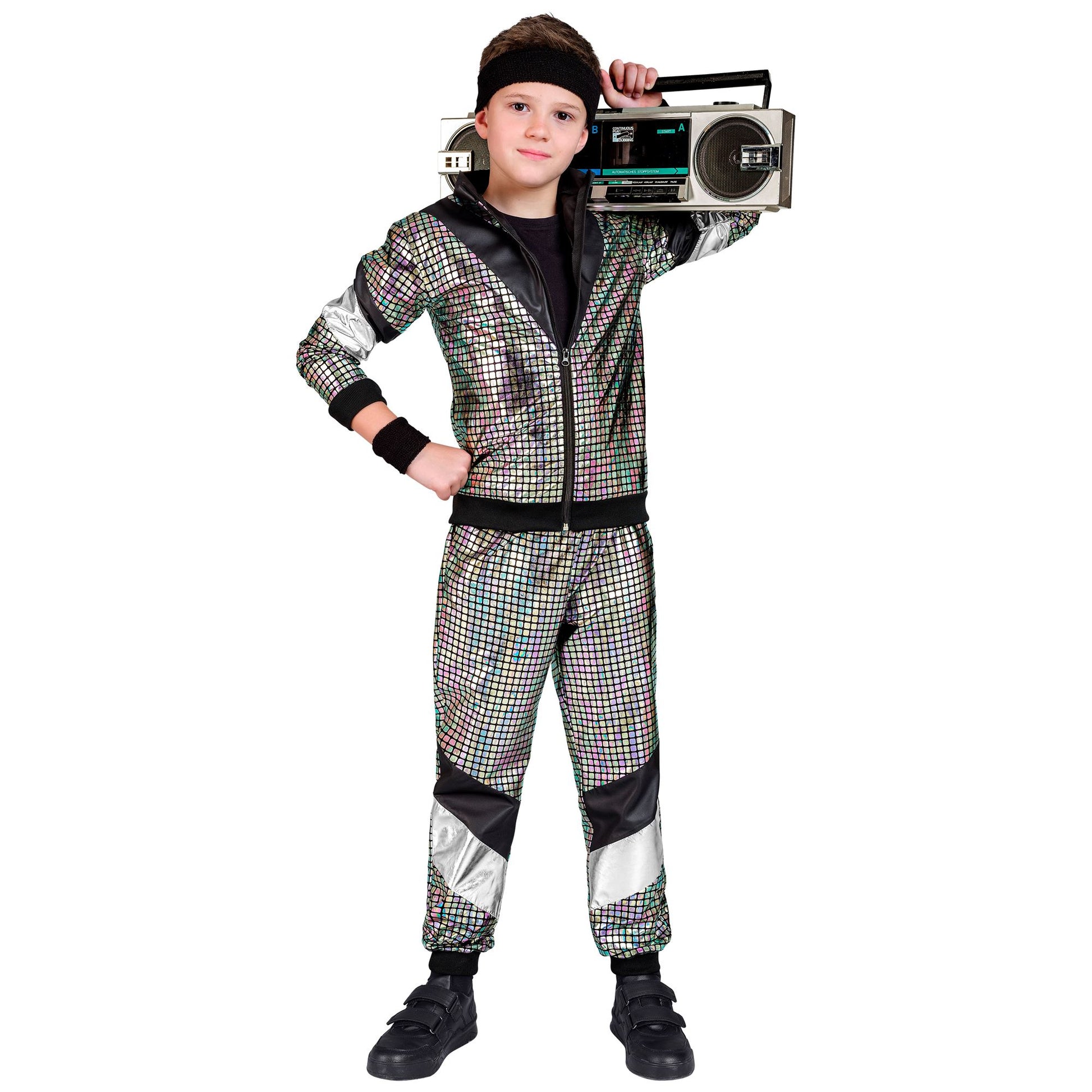 "80er JAHRE BUNTER REFLEKTIERENDER TRAININGSANZUG" (Oberteil, Hose) – Ansicht 4