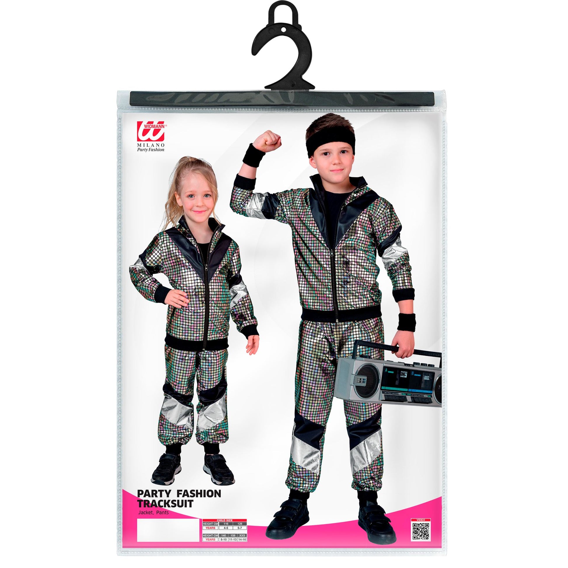 "80er JAHRE BUNTER REFLEKTIERENDER TRAININGSANZUG" (Oberteil, Hose) – Ansicht 5