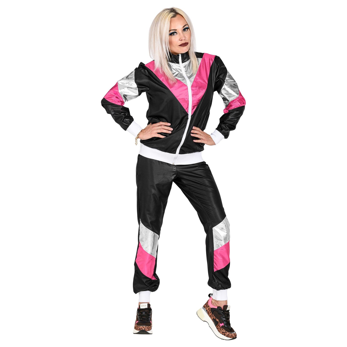 "80er JAHRE LEDERLOOK TRAININGSANZUG" (Oberteil, Hose) – Ansicht 3